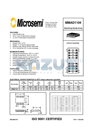 MMAD1104 datasheet - Switching Diode Array