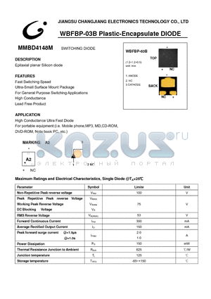 MMBD4148M datasheet - SWITCHING DIODE