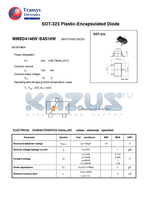 MMBD4148W datasheet - Plastic-Encapsulated Diode