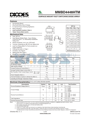 MMBD4448HTM_1 datasheet - SURFACE MOUNT FAST SWITCHING DIODE ARRAY