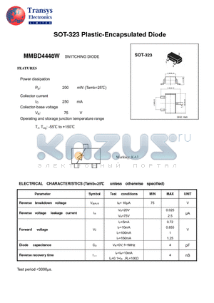 MMBD4448W datasheet - SWITCHING DIODE