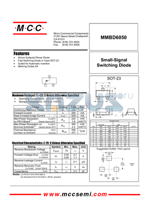 MMBD6050 datasheet - Small-Signal Switching Diode