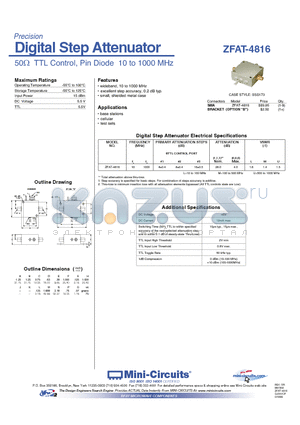 ZFAT-4816 datasheet - Digital Step Attenuator
