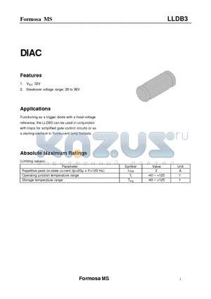 LLDB3 datasheet - DIAC