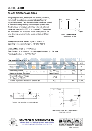 LLDB3 datasheet - SILICON BIDIRECTIONAL DIACS