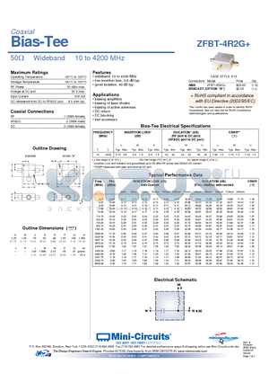ZFBT-4R2G+ datasheet - Coaxial Bias-Tee