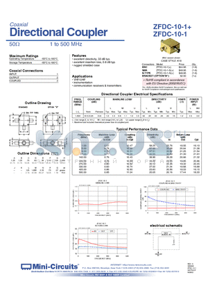 ZFDC-10-1-N datasheet - Directional Coupler