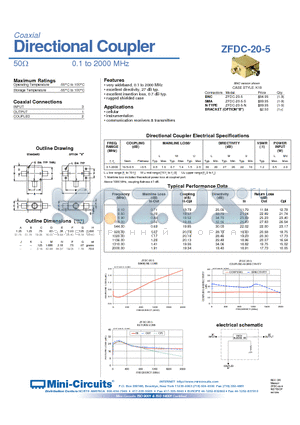 ZFDC-20-5-S datasheet - Directional Coupler