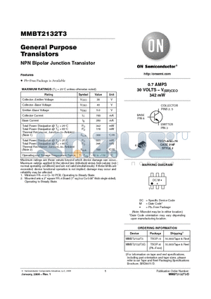 MMBT2132T3G datasheet - General Purpose Transistors NPN Bipolar Junction Transistor