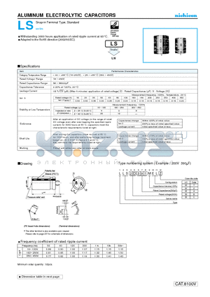 LLS1C273MELA datasheet - ALUMINUM ELECTROLYTIC CAPACITORS