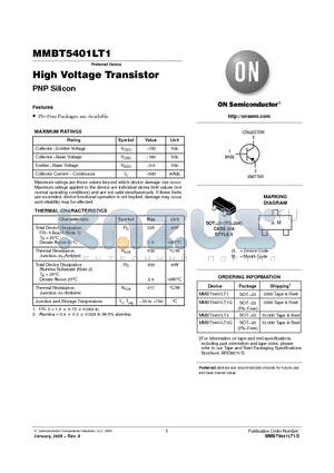 MMBT5401LT3 datasheet - High Voltage Transistor(PNP Silicon)