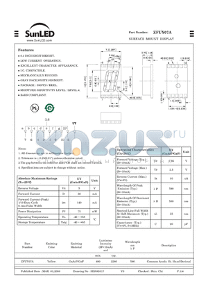 ZFUY07A datasheet - SURFACE MOUNT DISPLAY