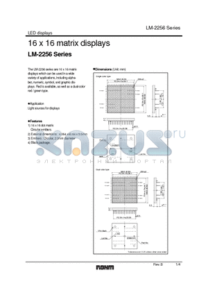 LM-2256LB1 datasheet - 16 x 16 matrix displays