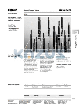 ZHTM12/6-0 datasheet - Heat-Shrinkable, Flexible Tubing with Low Toxicity for Fire Safety Applications