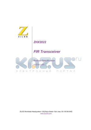 ZHX2022TV040THTR datasheet - FIR TRANSCEIVER