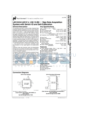 LM12438CIV datasheet - Sign Data Acquisition System with Serial I/O and Self-Calibration