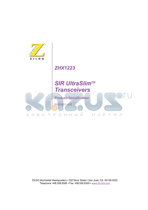 ZHX1223TB115THTR datasheet - SIR UltraSlim-TM Transceivers