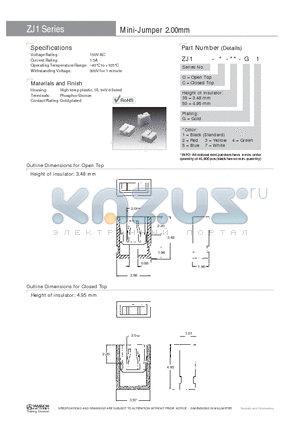 ZJ1-C-35-G5 datasheet - Mini-Jumper 2.00mm