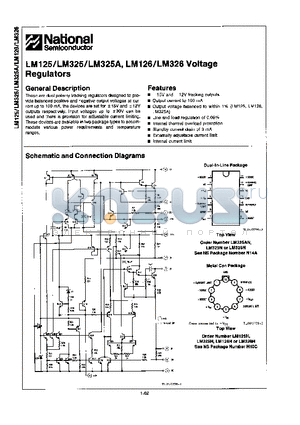 LM126 datasheet - VOLTAGE REGULATORS