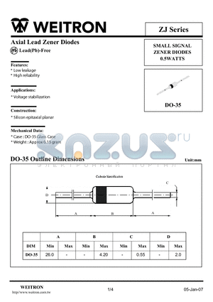 ZJ11 datasheet - Axial Lead Zener Diodes