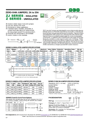 ZJ2-BC25Q datasheet - ZERO-OHM JUMPERS, 2A to 25A