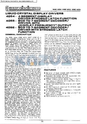 MMC4056 datasheet - LIQUAD CRYSTAL DISPLAY DRIVERS
