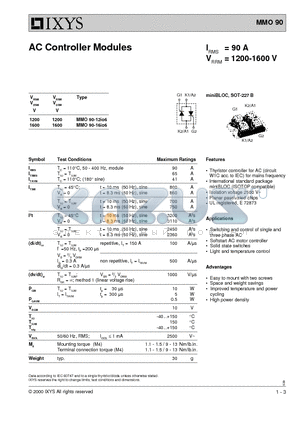 MMO90 datasheet - AC Controller Modules