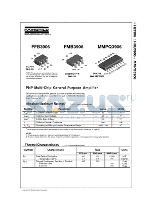 MMPQ3906 datasheet - PNP Multi-Chip General Purpose Amplifier