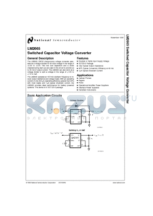 LM2665M6X datasheet - Switched Capacitor Voltage Converter