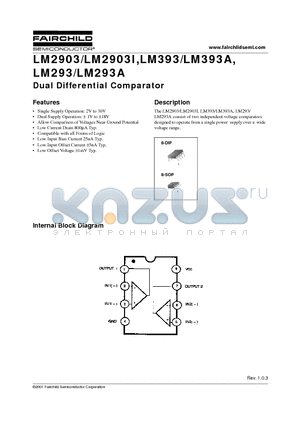 LM2903IM datasheet - Dual Differential Comparator