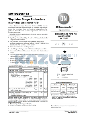 MMT08B064T3 datasheet - Thyristor Surge Protectors
