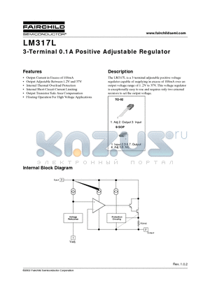 LM317LM datasheet - 3-Terminal 0.1A Positive Adjustable Regulator