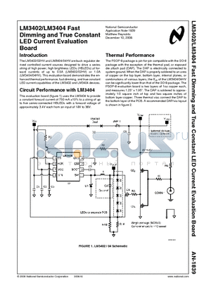 LM3404 datasheet - LM3402/LM3404 Fast Dimming and True Constant LED Current Evaluation Board