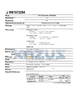 MN18P73284 datasheet - MN1873284