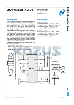 LM3450 datasheet - Evaluation Board Maximum LED Stack Voltage