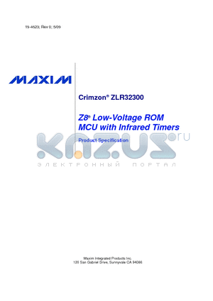 ZLR32300P2832G datasheet - Low-Voltage ROM MCU with Infrared Timers