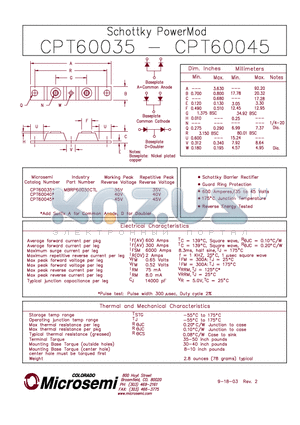 MNRP60035CTL datasheet - SCHOTTKY POWERMOD