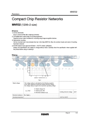 MNR32_08 datasheet - Compact Chip Resistor Networks