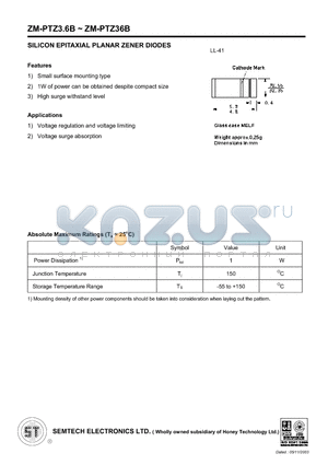 ZM-PTZ4.7B datasheet - SILICON EPITAXIAL PLANAR ZENER DIODES