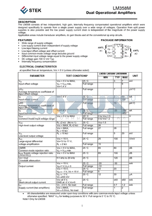 LM358M datasheet - Dual Operational Amplifiers