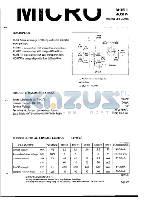 MO51C datasheet - ORANGE LED LAMPS