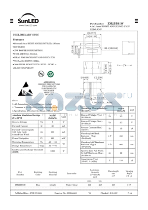 ZM2BB91W datasheet - 4.0x3.0mm RIGHT ANGLE SMD CHIP LED LAMP