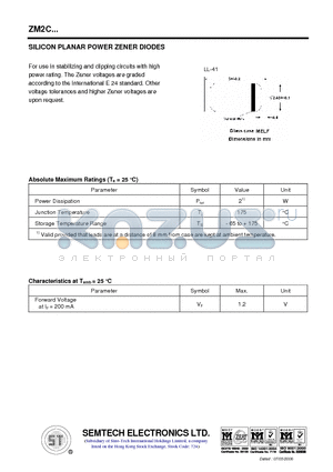 ZM2C3V9 datasheet - SILICON PLANAR POWER ZENER DIODES