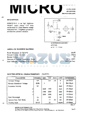 MOB51CAS-X datasheet - ULTRA HIGH BRIGHTNESS ORANGE LED LAMP