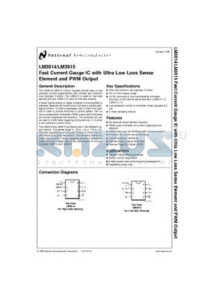 LM3814M-7.0 datasheet - Fast Current Gauge IC with Ultra Low Loss Sense Element and PWM Output