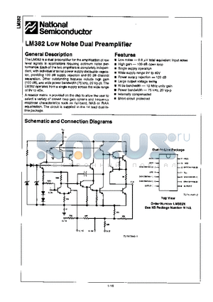 LM382N datasheet - Low Noise Dual Preamplifier