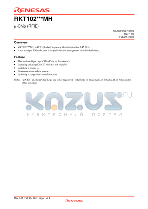 RKT102MH datasheet - l-Chip (RFID)