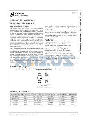 LM399 datasheet - Precision Reference