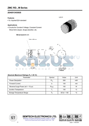 ZMCRD10MB2 datasheet - ZENER DIODES