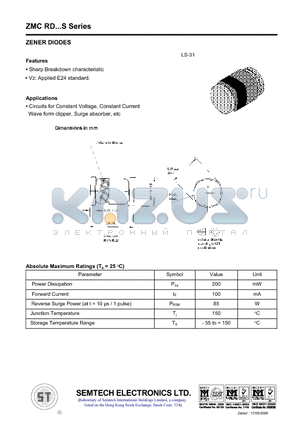 ZMCRD11SB2 datasheet - ZENER DIODES